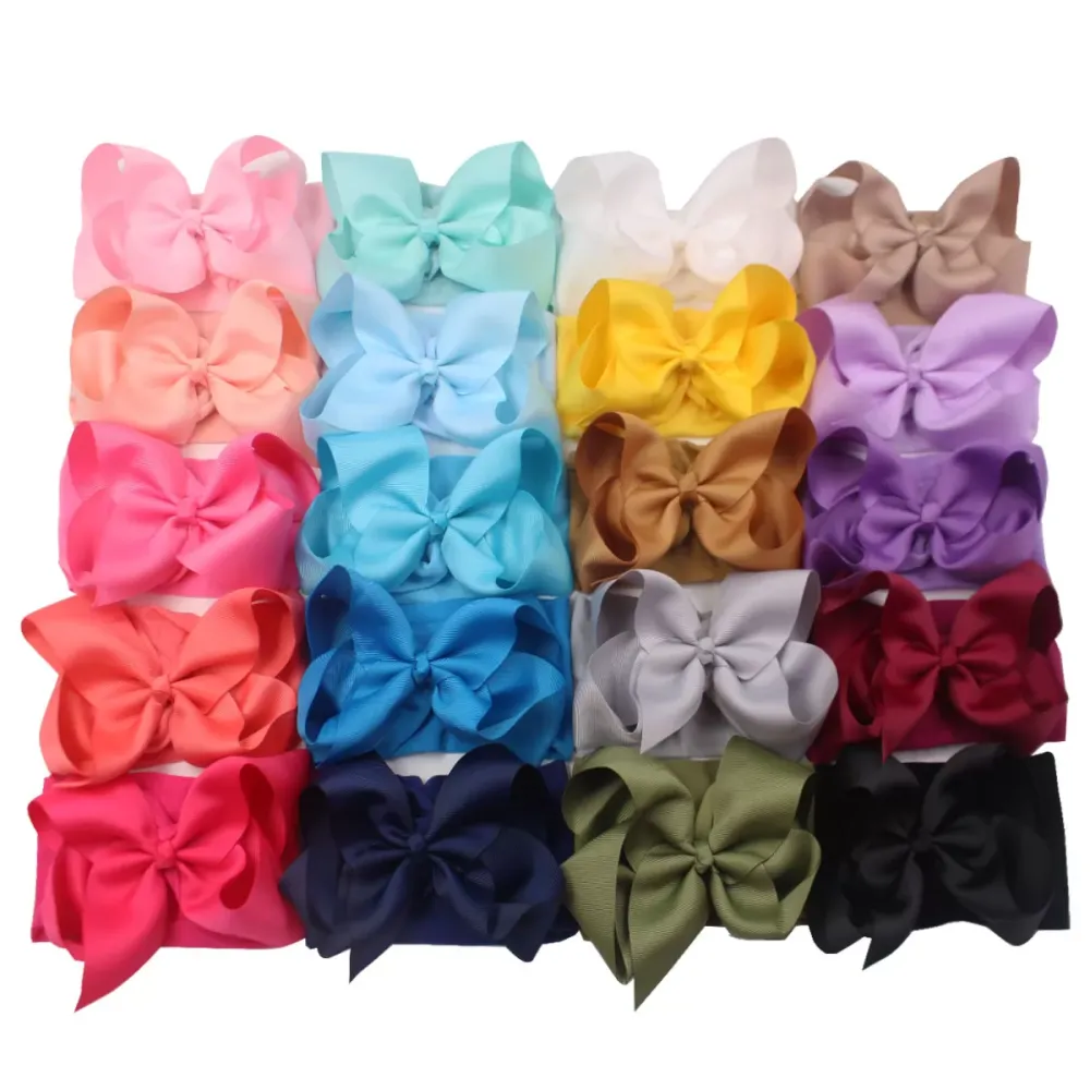 Baby Girls Boy Headbands Soft Elastic Bow Turban Nylon Newborn Baby Headbands Head Wrap Bow Hairband Toddler Hair Accessories