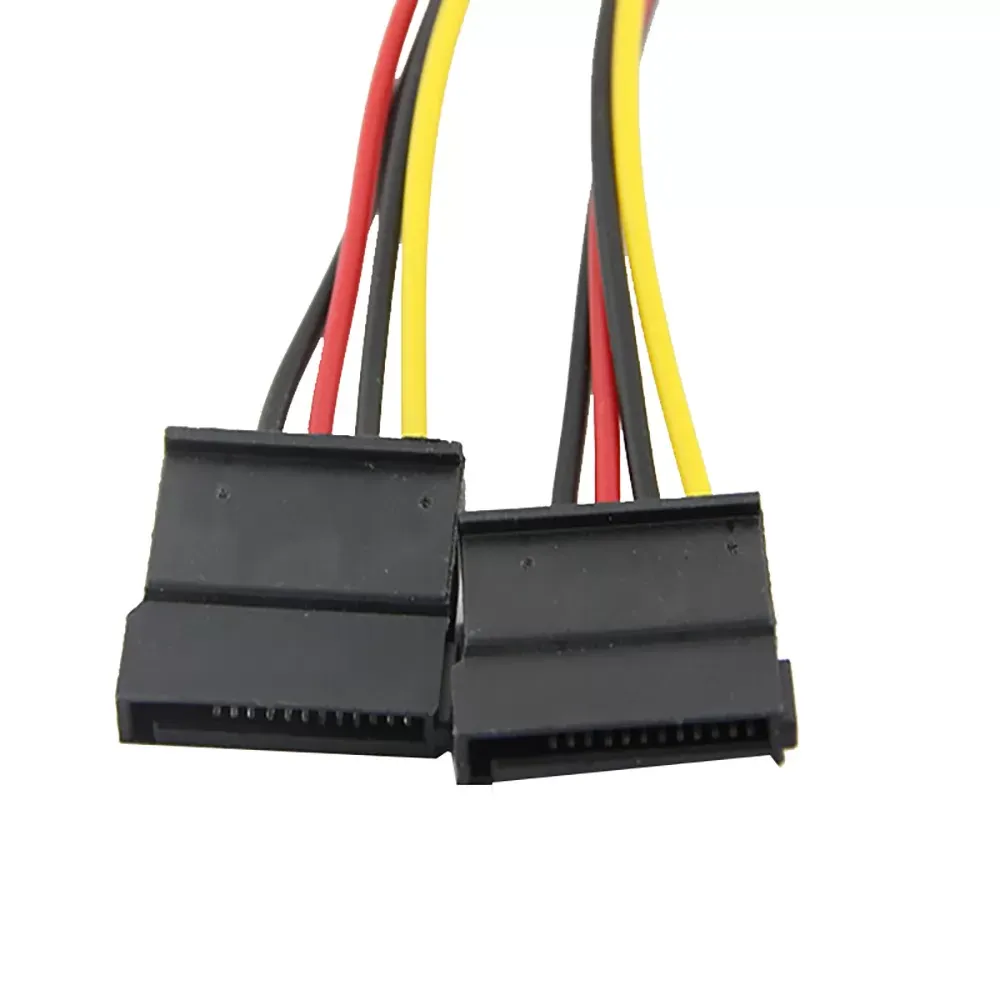 4Pin IDE Molex to 2 Serial ATA SATA Y Splitter Hard Drive Power Supply Cable Futural Digital Drop Shipping JUN30