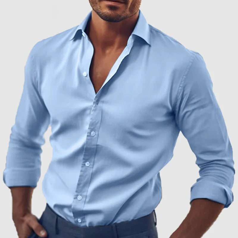 🔥Mid Year Sale 60% OFF🔥 - Men's Classic Solid Color Cotton Long Sleeve Shirt