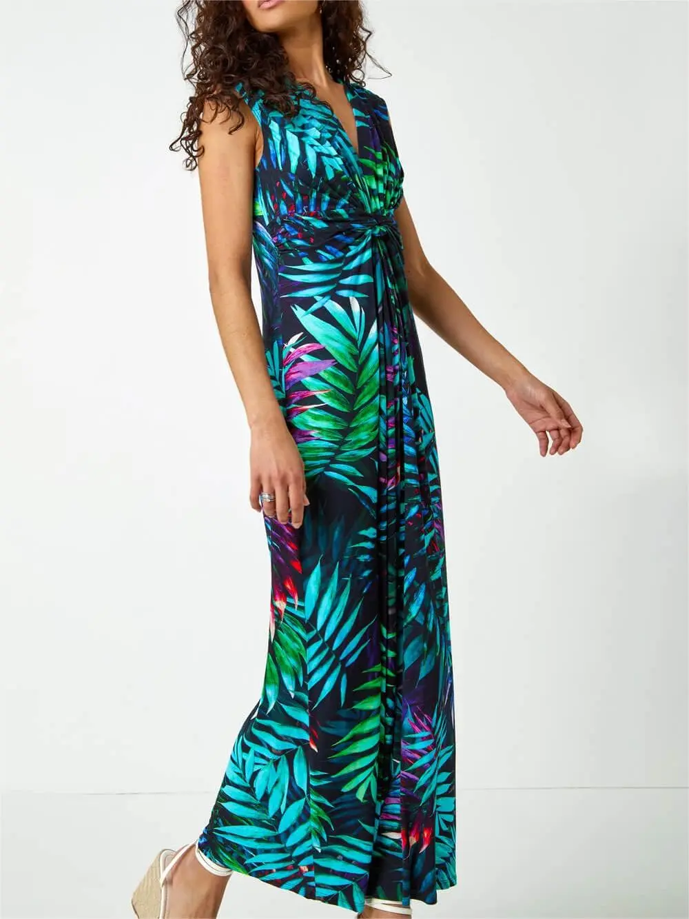 Beach resort print maxi dress