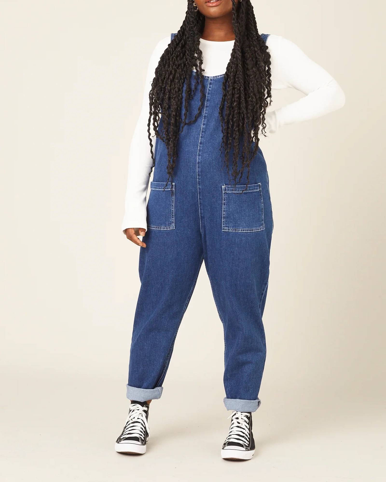 MID BLUE DENIM JUMPSUIT