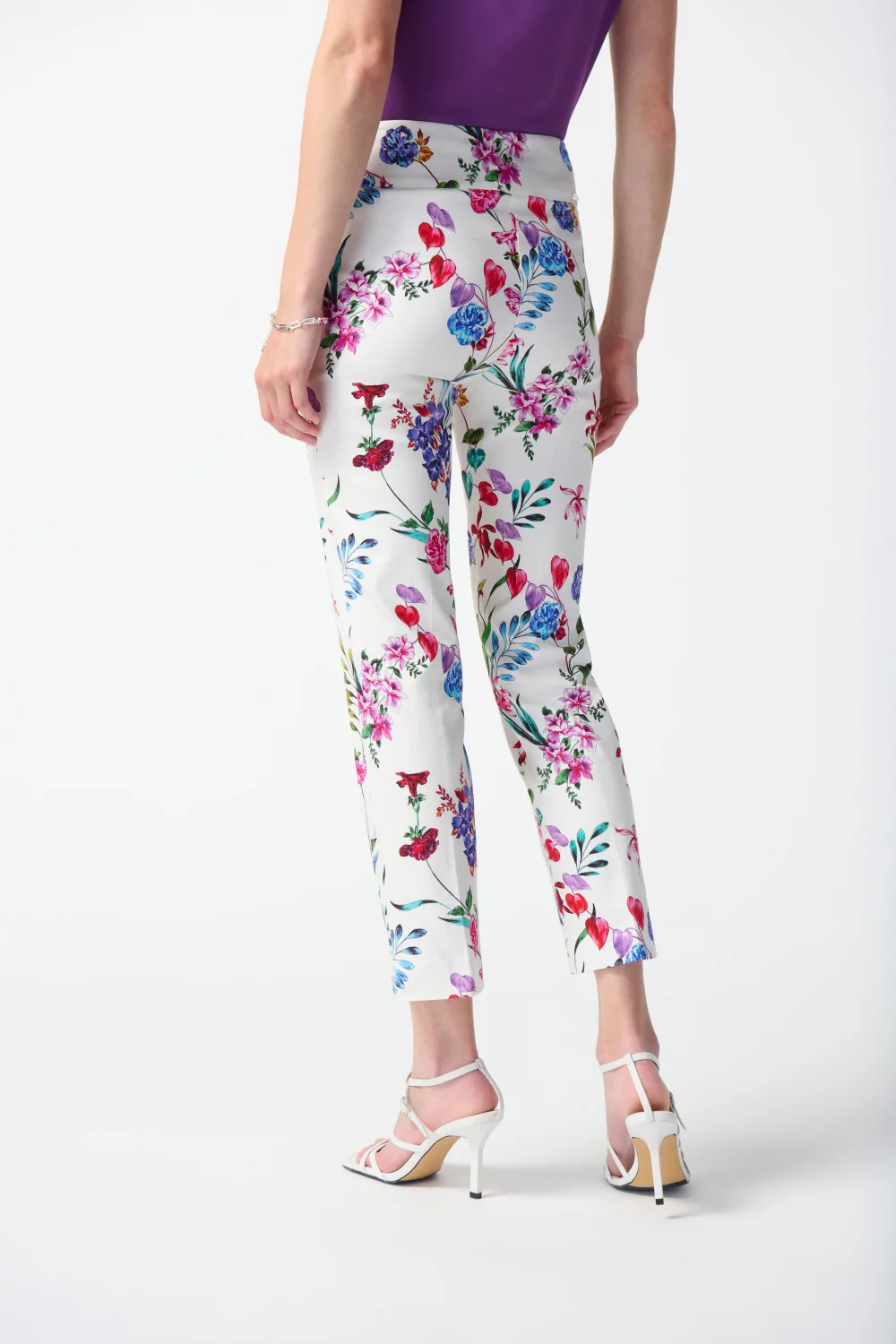 Millennium Floral Print Cropped Pull On Pant