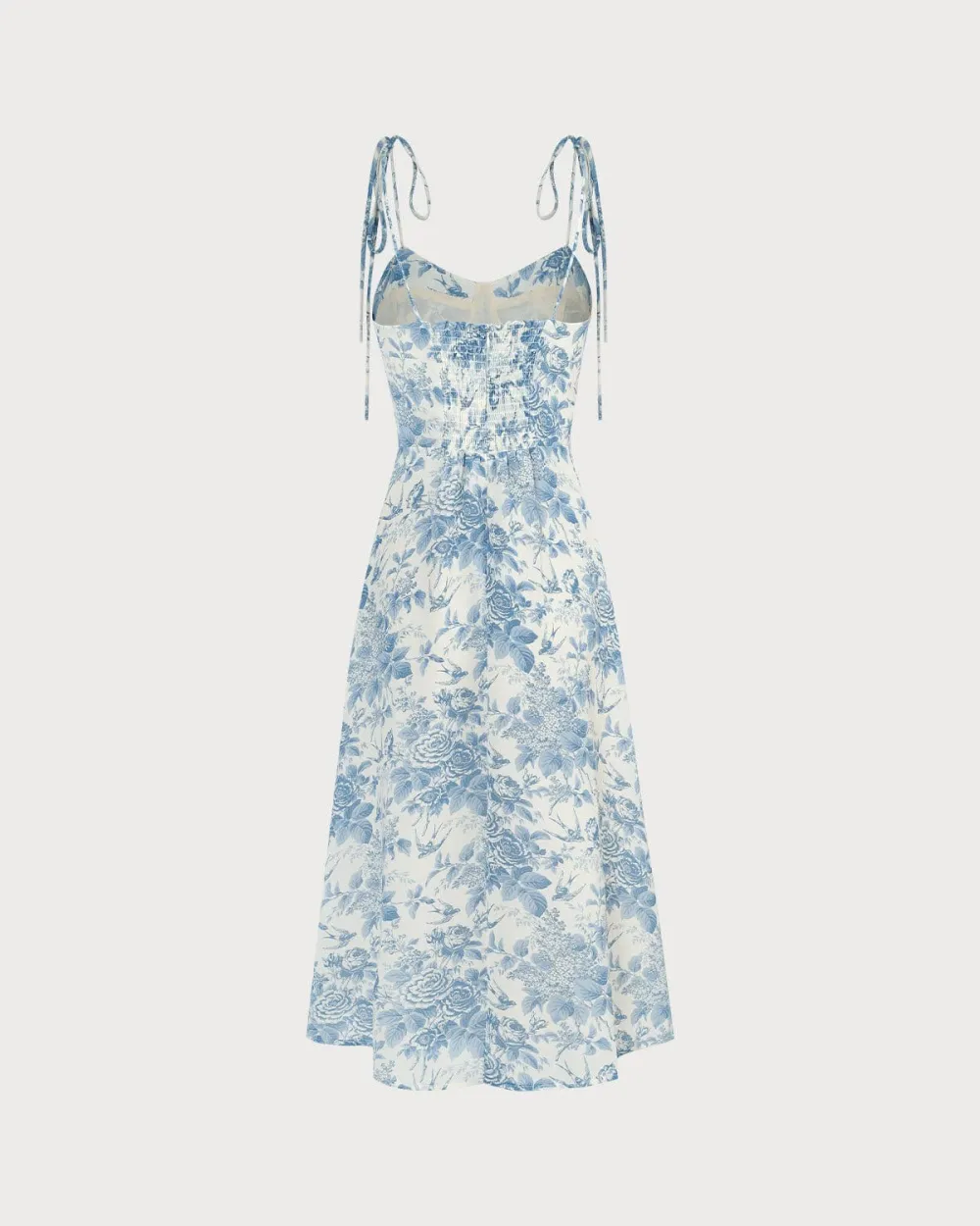 Sky blue unique print suspender dress