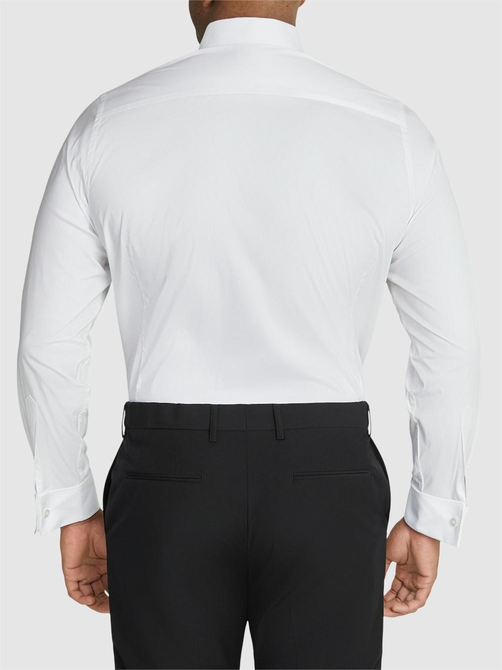 WHITE TUXEDO STRETCH DRESS SHIRT