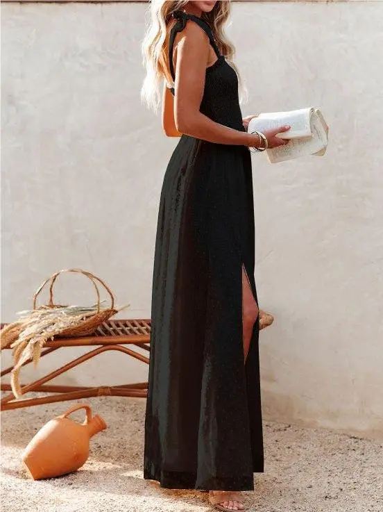 Lace-up Chiffon Dress