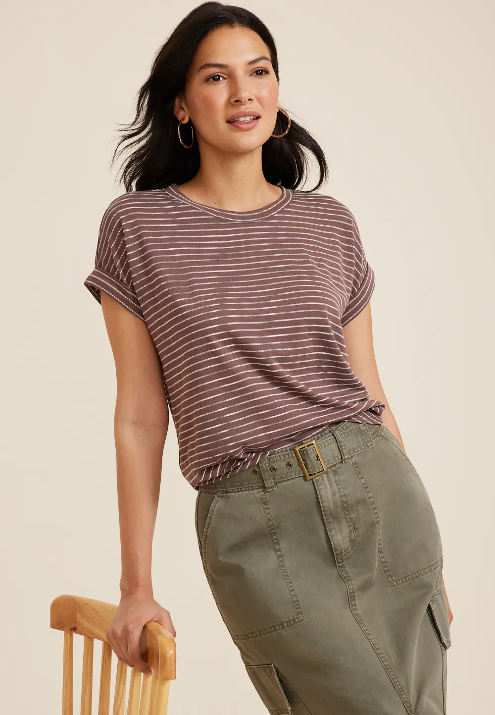 24/7 Clara Textured Short Sleeve Tee