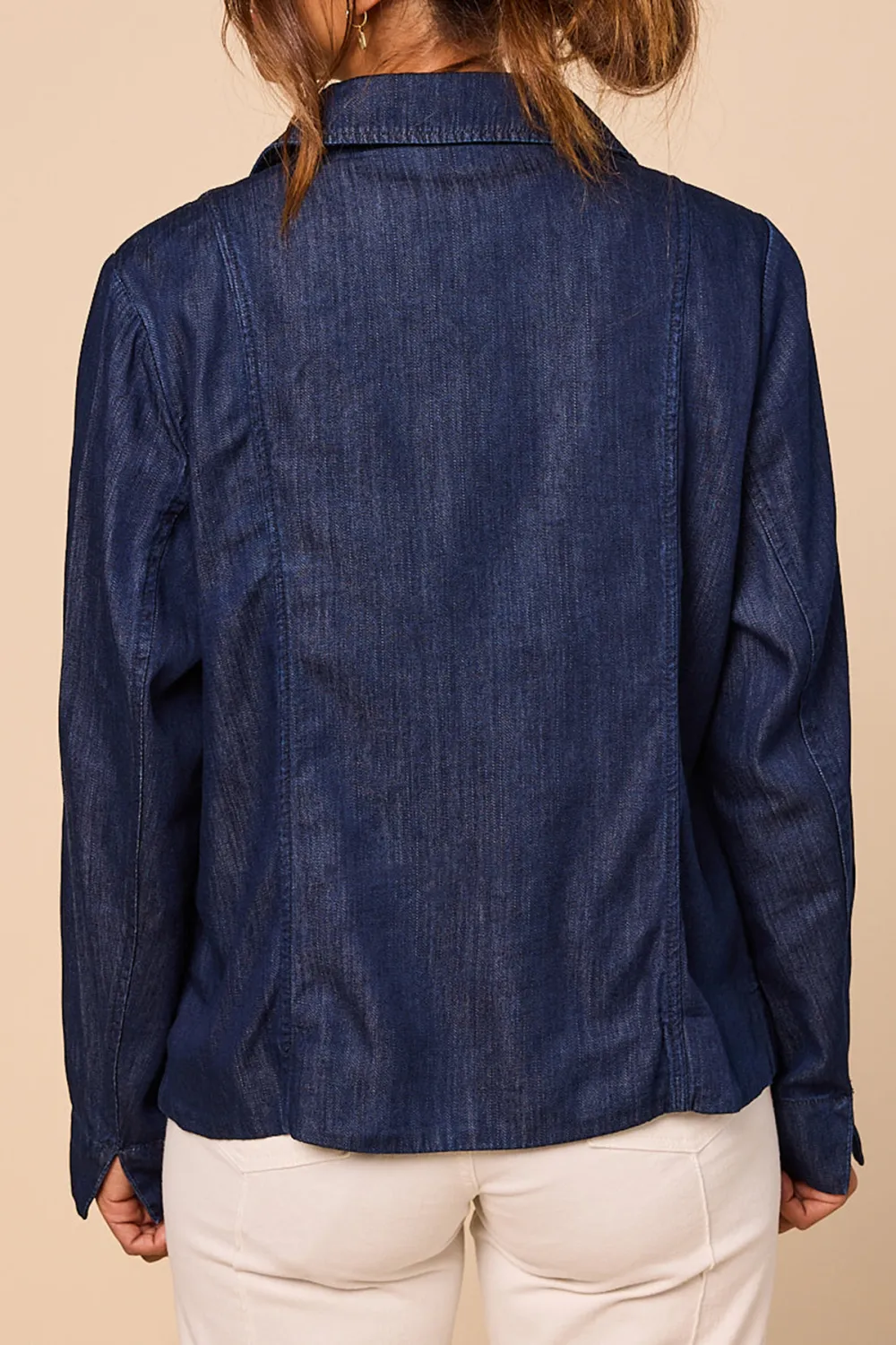 Avalee Tencel Jacket In Dark Wash