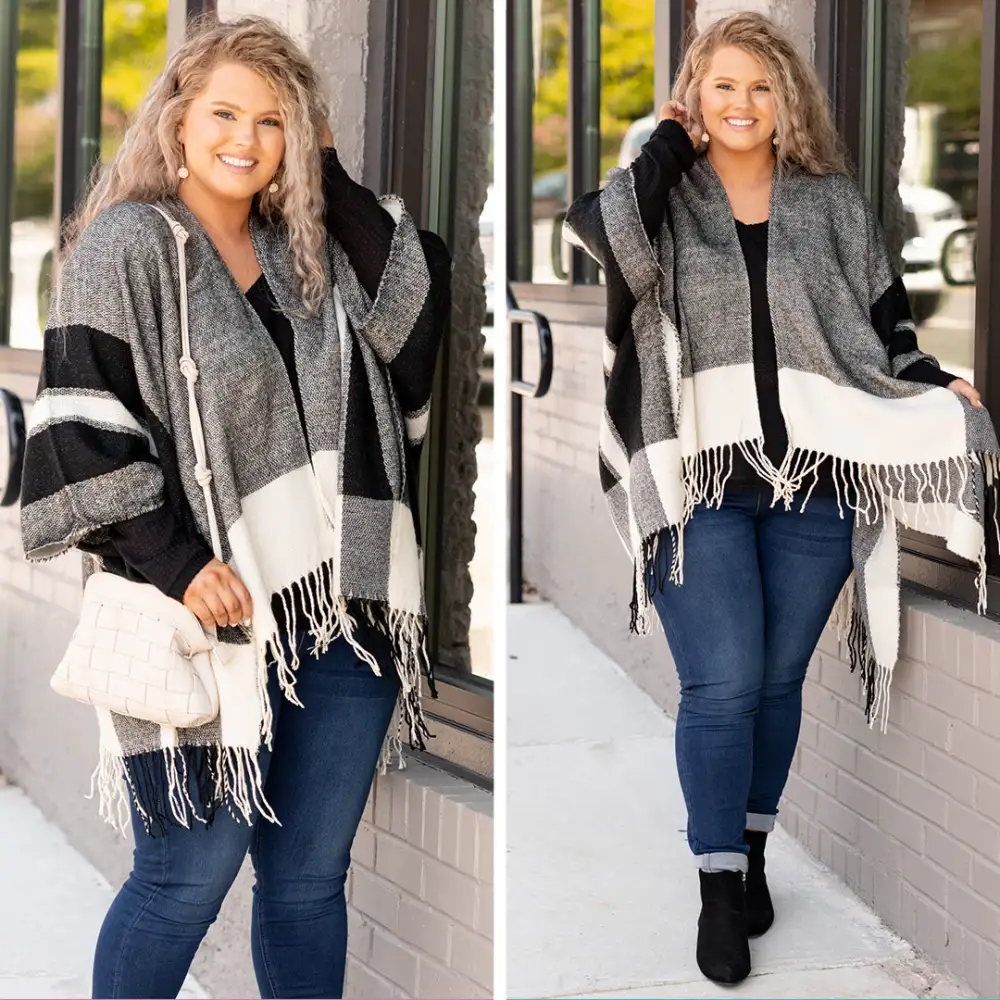 More To This Poncho, Ivory Black