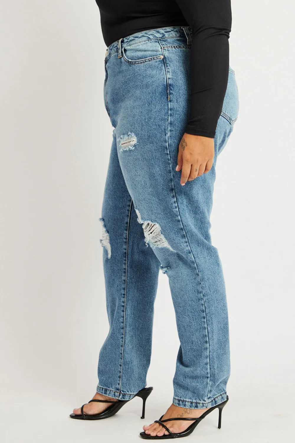 Denim Wide Leg Jeans High Rise