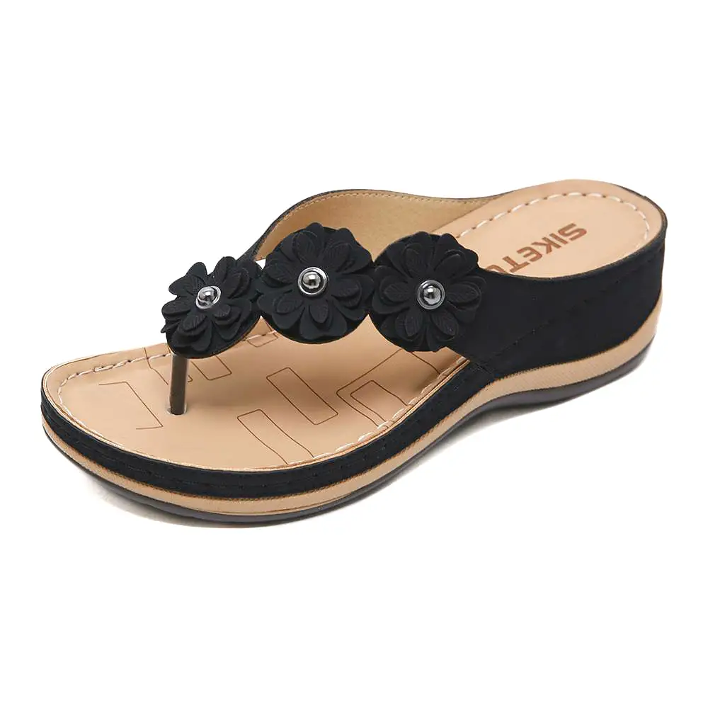 Sandals with Arch Support Anti-Slip wedges Sandal Vintage Flip Flop comfortable slippers Casual Wedge flat Sandals Shoes