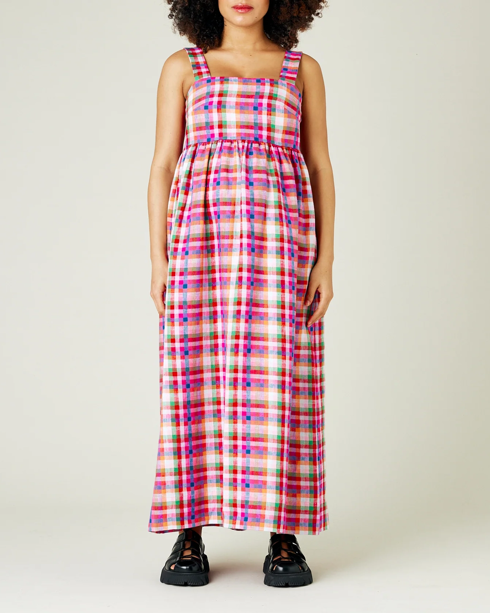 SONNY CHECK LINEN DRESS