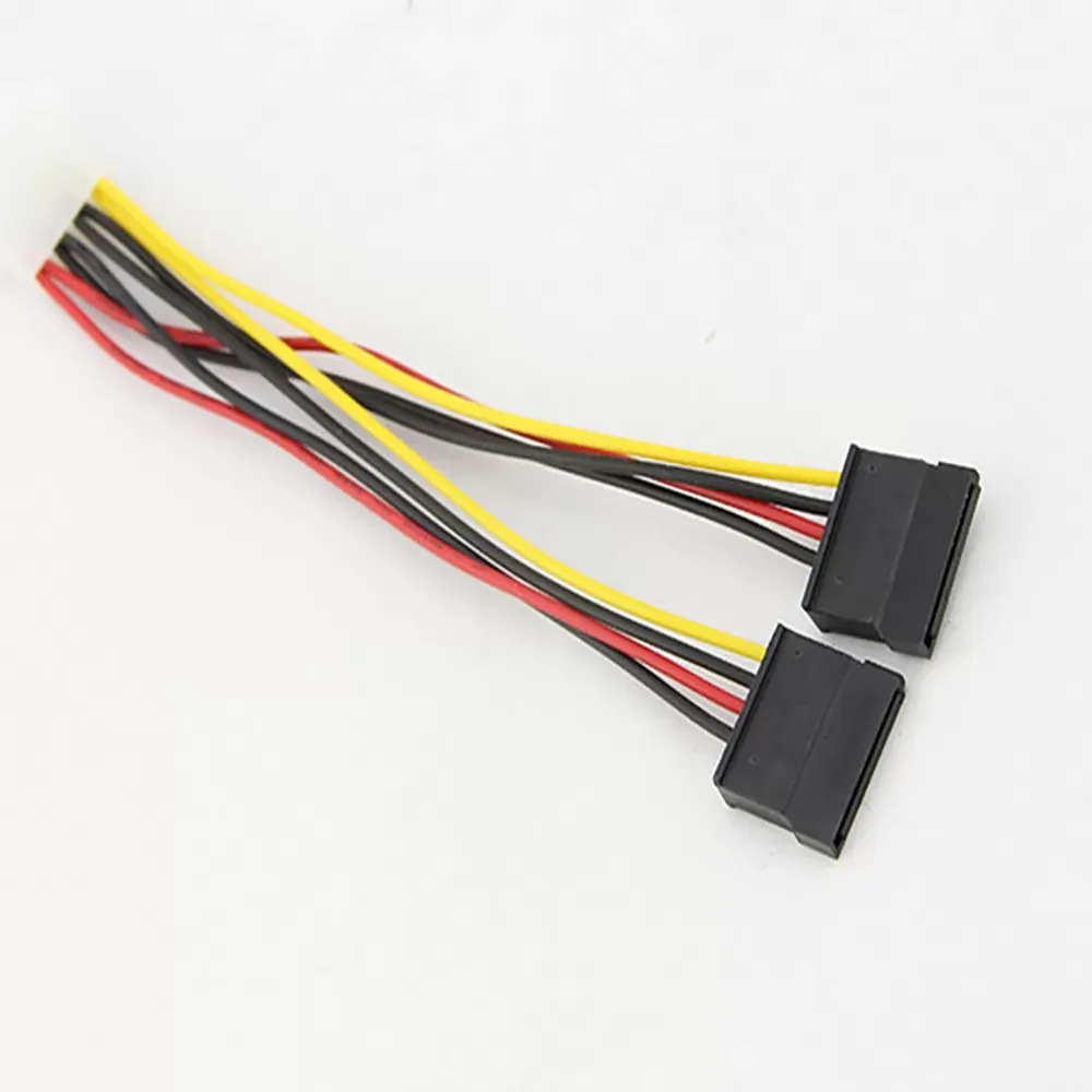 4Pin IDE Molex to 2 Serial ATA SATA Y Splitter Hard Drive Power Supply Cable Futural Digital Drop Shipping JUN30