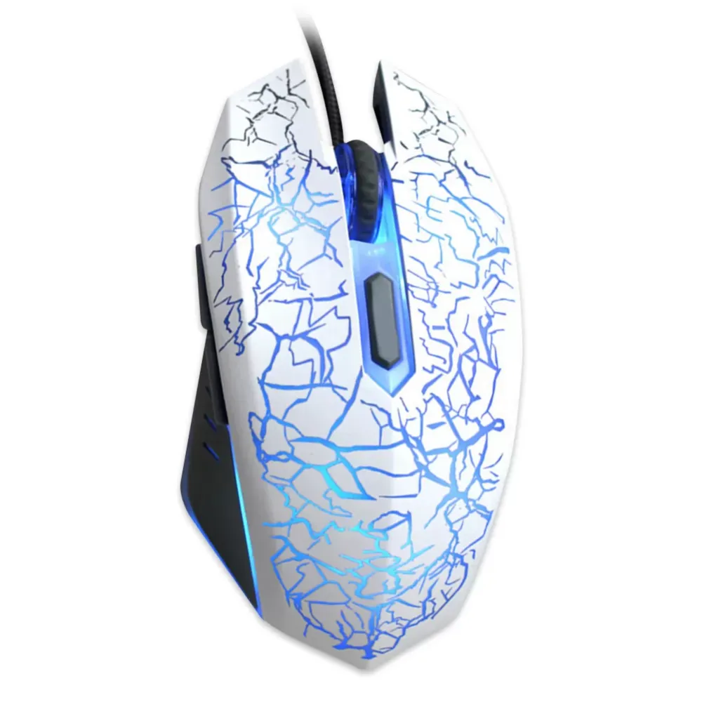 Ergonomically designed 4000dpi adjustable 6-button USB cable optical game office optical mouse, with breathing lamp