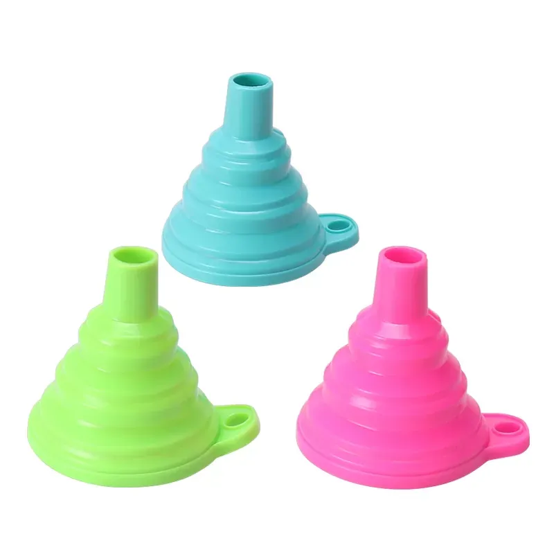 Kitchen Tool DIY Food-Grade Folding Silicone Funnel Household Liquid Dispensing Mini Funnel Random Color