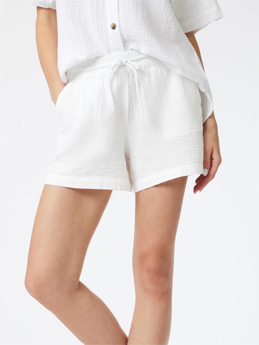 Gauze White Shorts