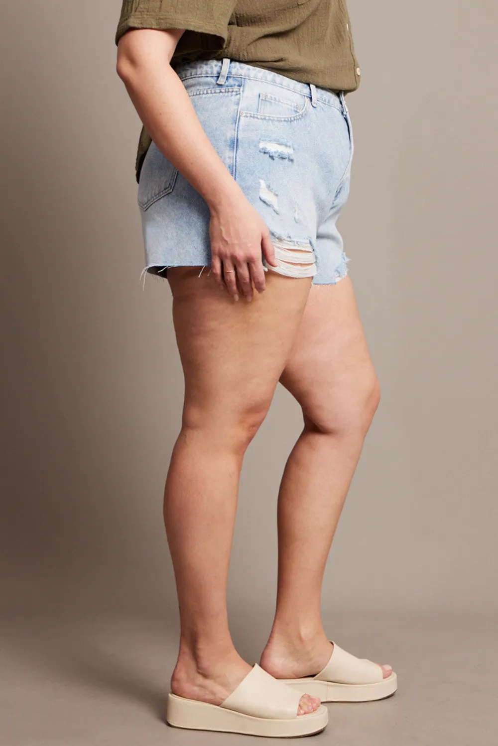 Denim Relaxed Shorts High Rise