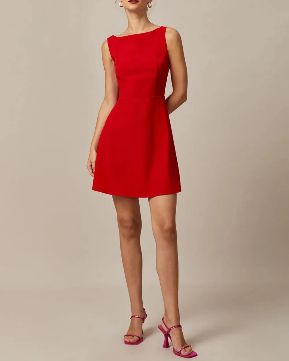 Red high-end cocktail dress