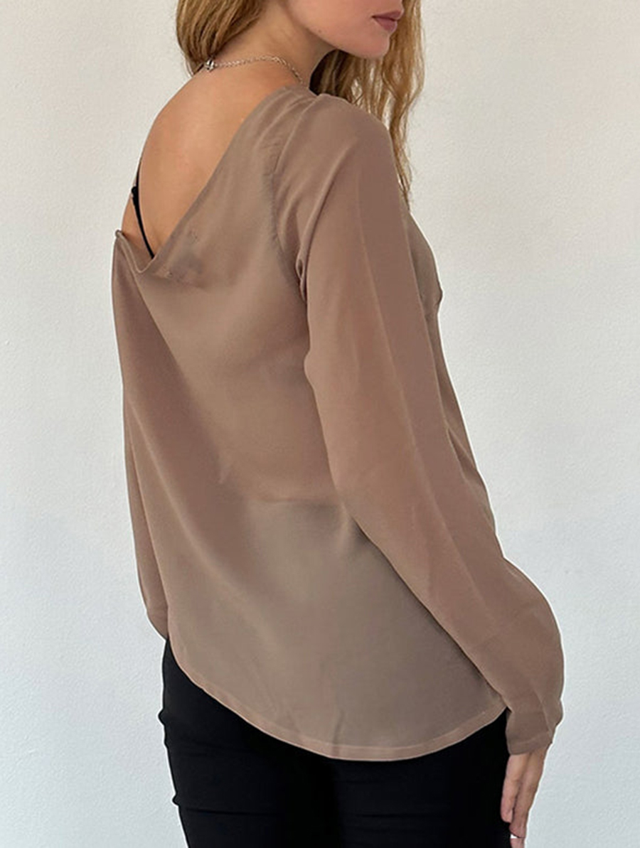 Riot Top In Chiffon Light Brown