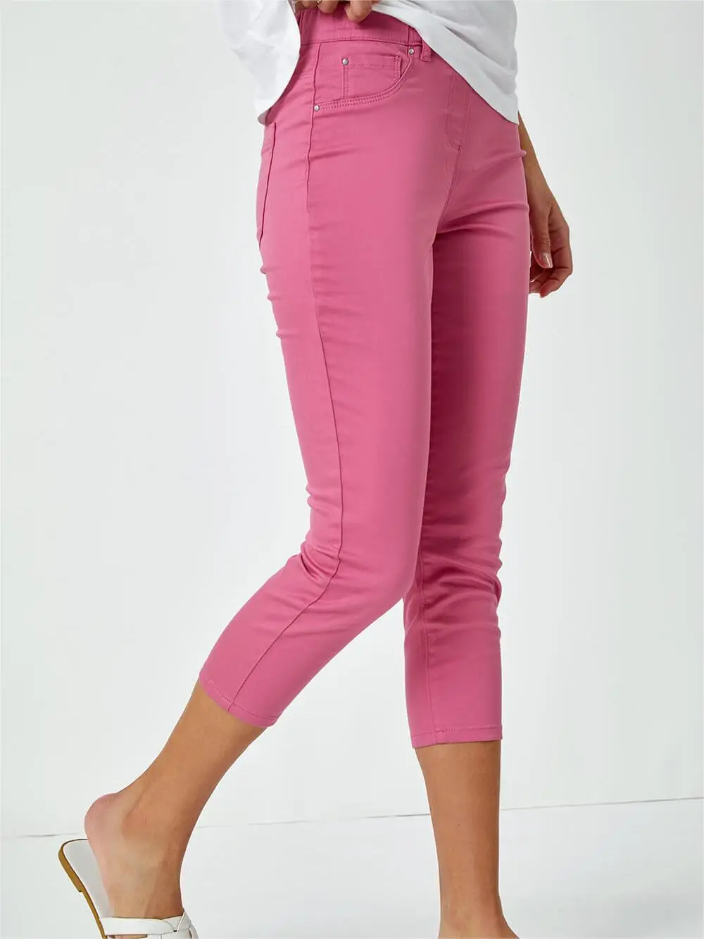 Pink Skinny Cropped Pants