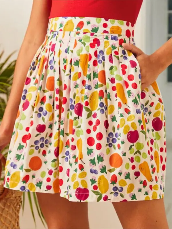 Vintage Fruit Printed Skirts