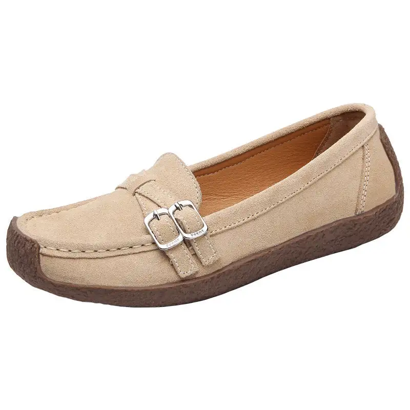 Cilool Leather Flat-bottomed Casual Shoes