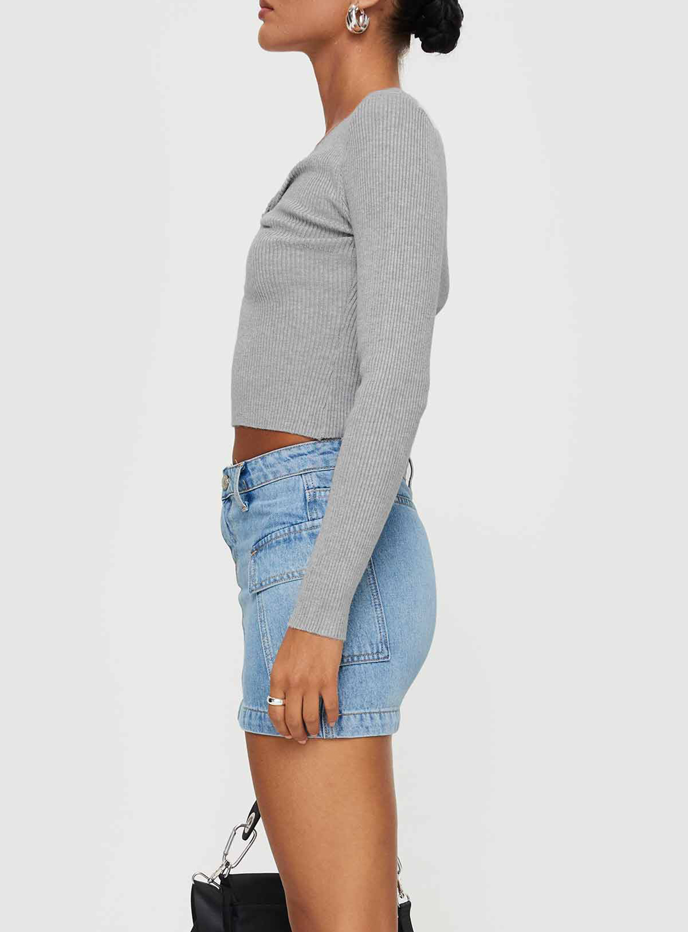 Zakai Cargo Denim Mini Skirt