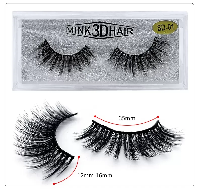 1 Pair SD Series 3D Mink Eyelashes Eyelash 3D Eye makeup Mink False lashes Soft Natural Thick Fake Eyelashes Lashes Extension Beauty Tools