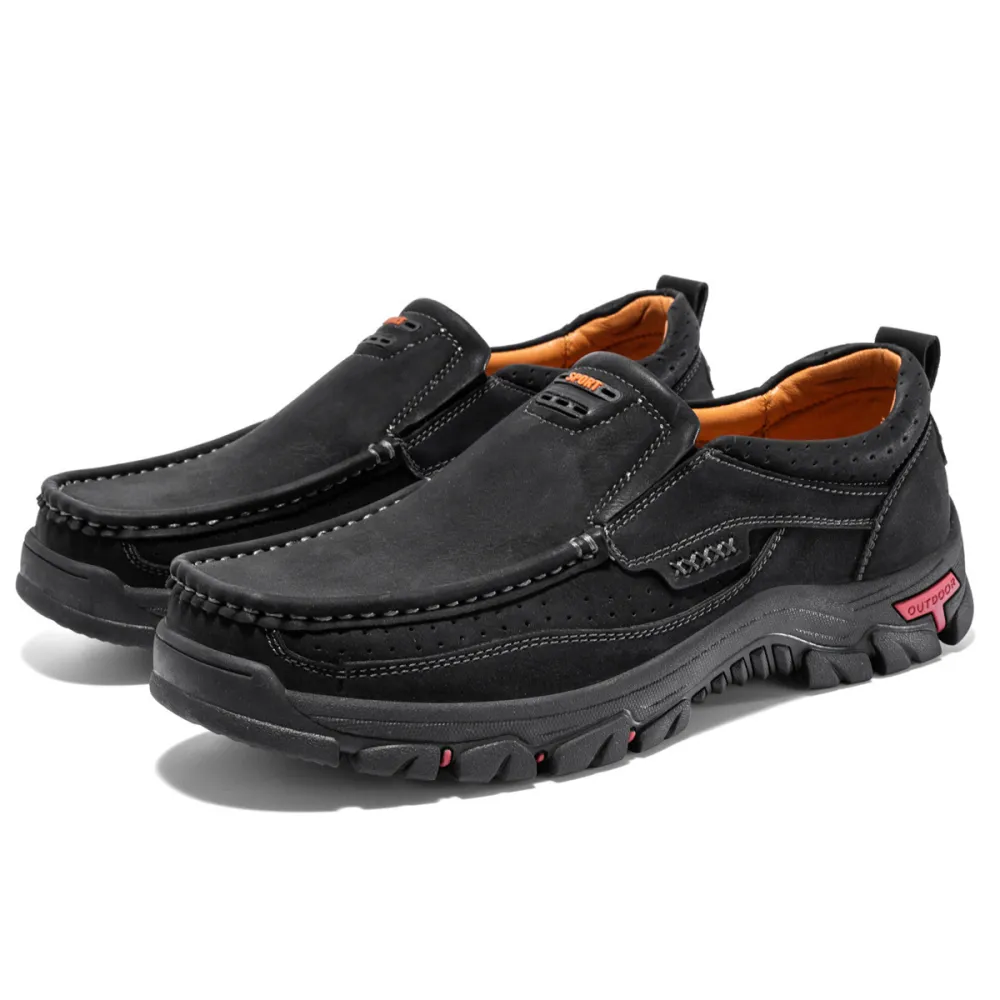 Men's Non-slip Walking Leather Lightweight Breathable Casual Loafers