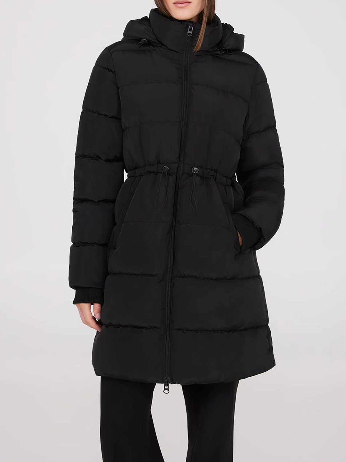 Drawstring Waist Puffer Jacket