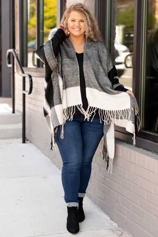 More To This Poncho, Ivory Black