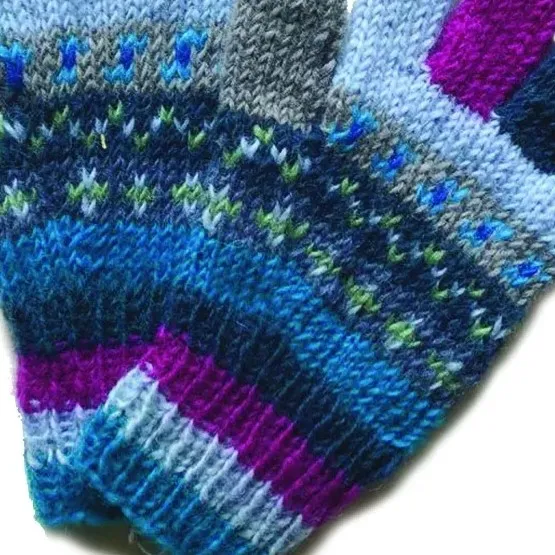 nordic knit wool gloves