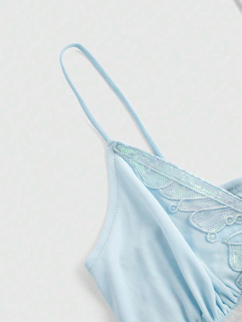 Fairycore Summer Casual Butterfly Knot Embroidery Cami Top