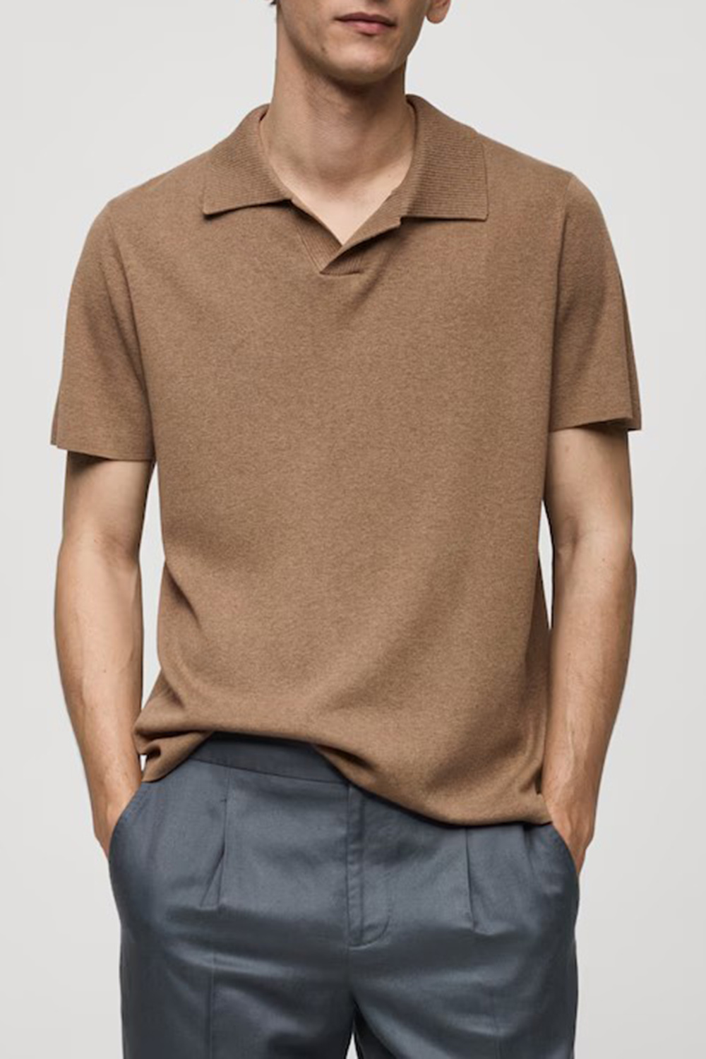 V-neck Polo Collar Shirt