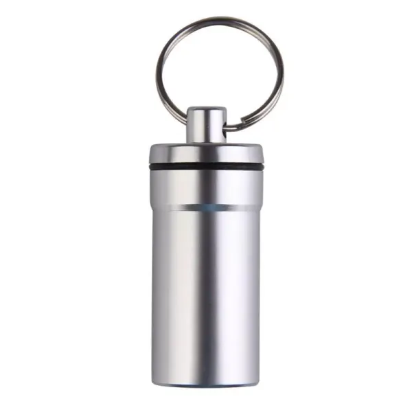 Waterproof Aluminum Pill Box Medicine Container Case Capsule Holder First Aid Gallipot with Key Ring Chain travel kits