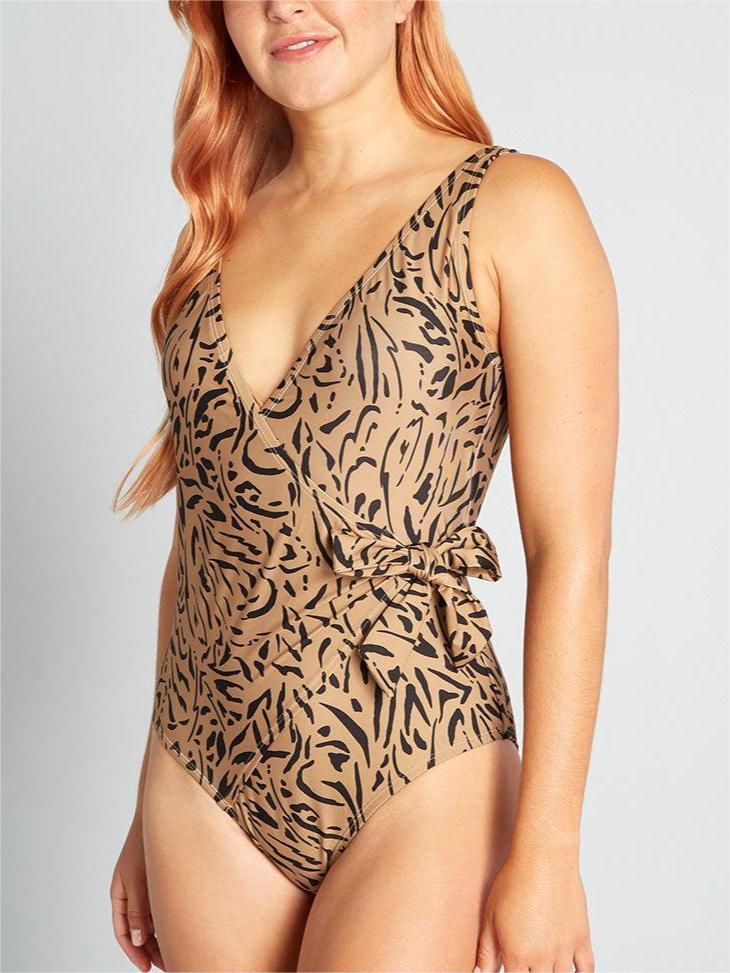 Leopard Tummy Control One Piece Swimsuits