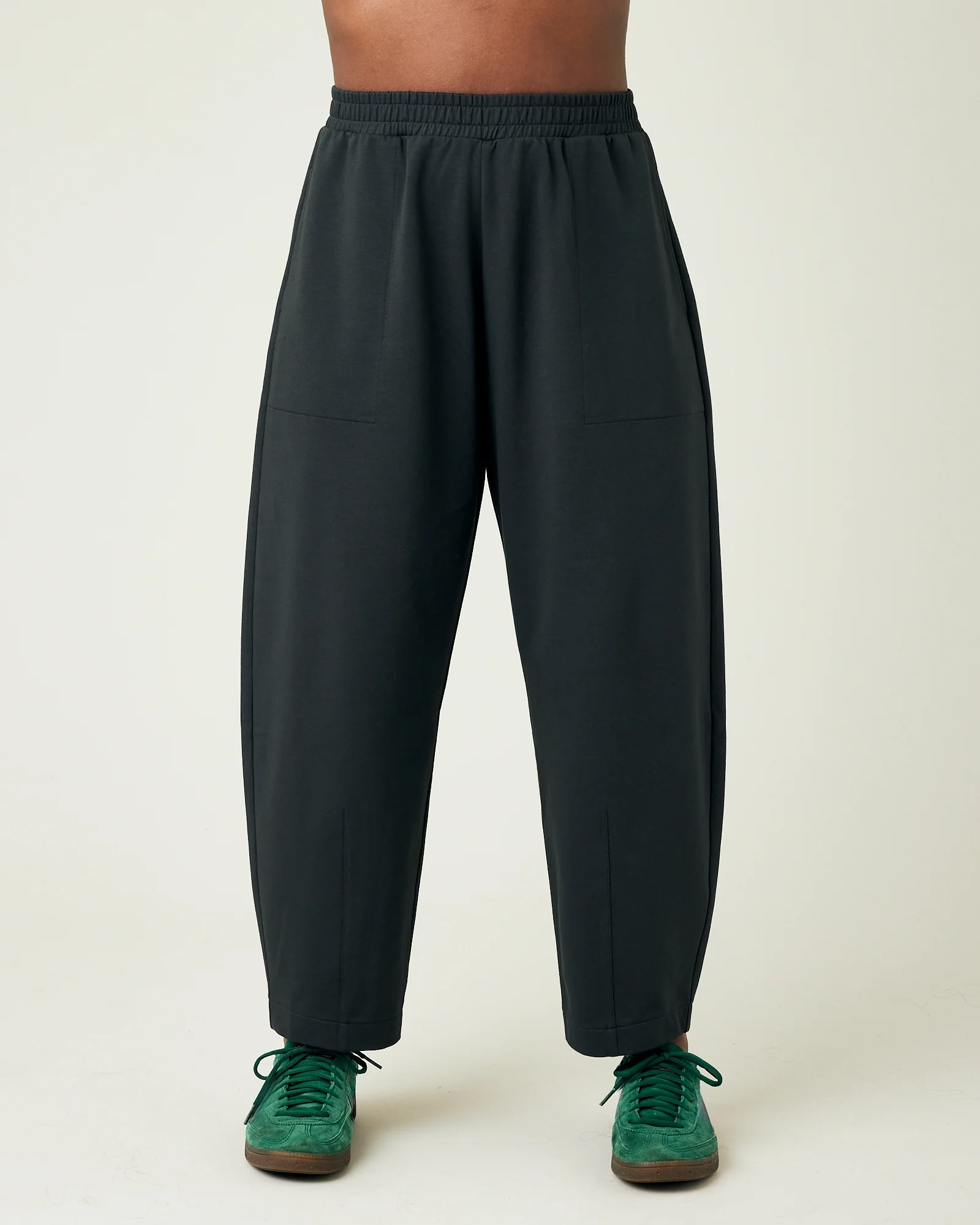 SLATE COTTON JERSEY TROUSERS