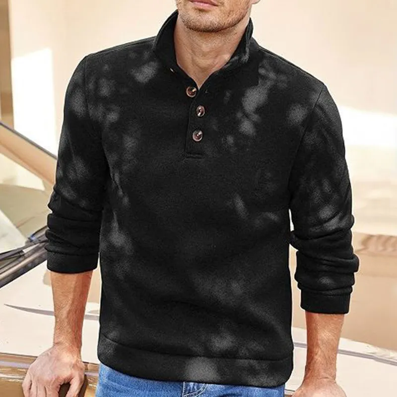 Men's Casual Turtleneck Button-Down Basic Sweater