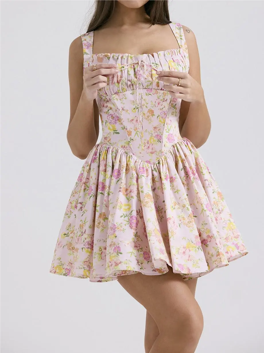 Floral Suspender Ballet Style Dress