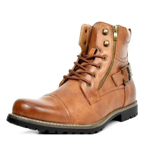 Men's Fashionable And Comfortable Genuine Leather Motorcycle Boots--Suitable for prolonged standing and walking