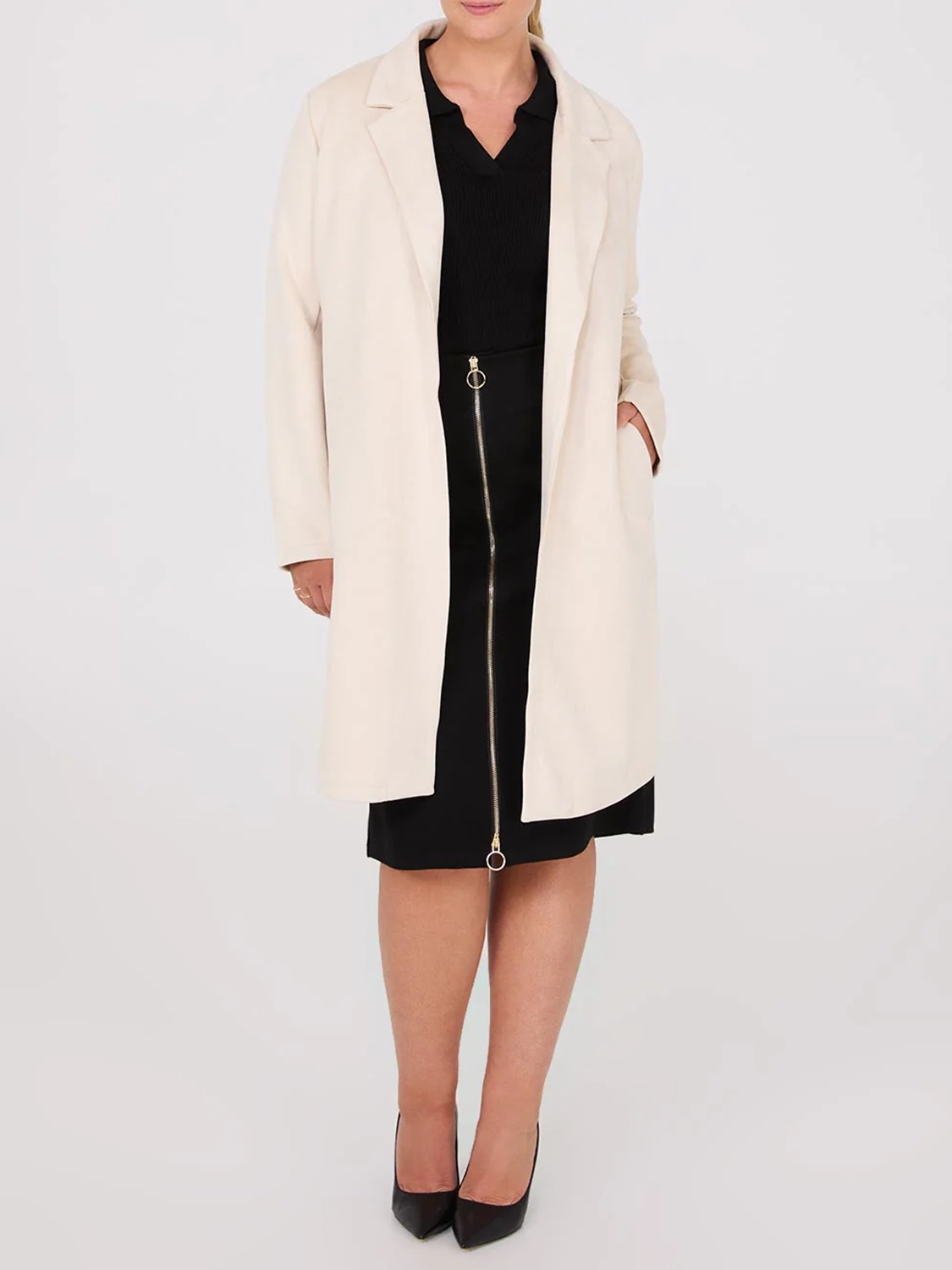 Faux Suede Car Coat