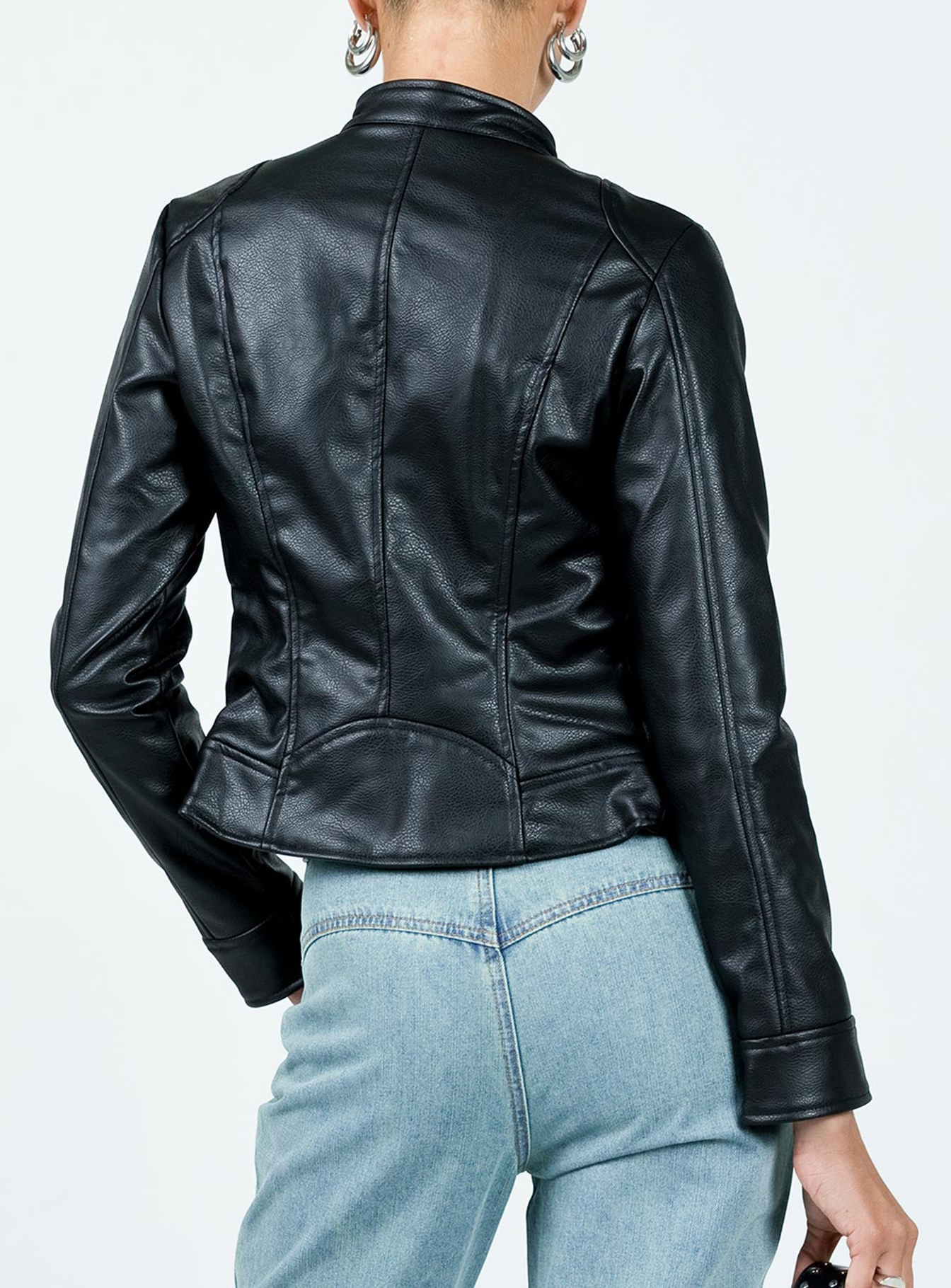 Pottsville Faux Leather Moto Jacket Black