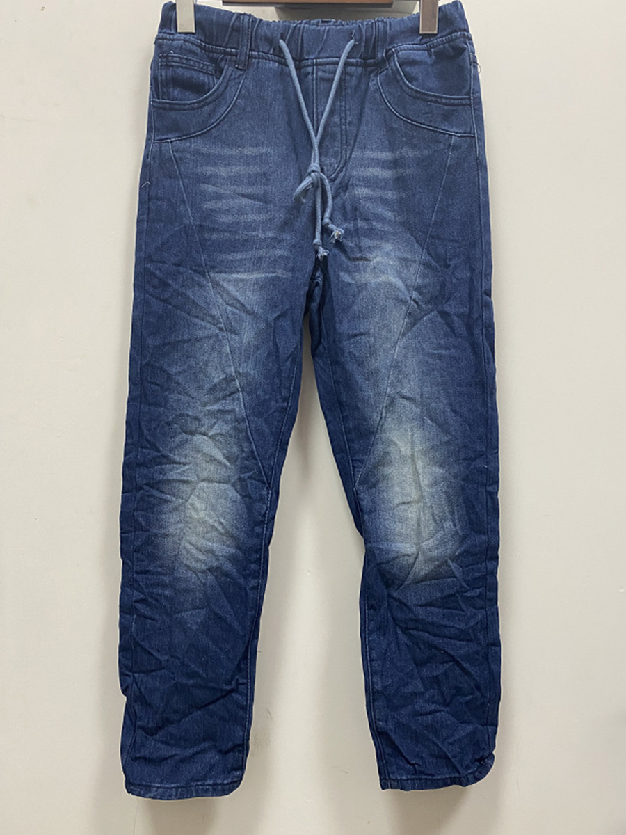 Leisure retro drawstring denim pants