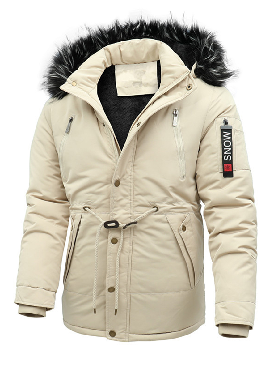 Men's outdoor fur collar down jacket