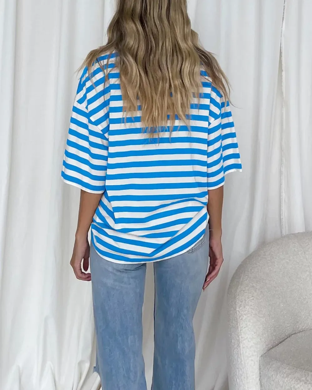 Nostalgia Stripe Oversized Boyfriend Tee