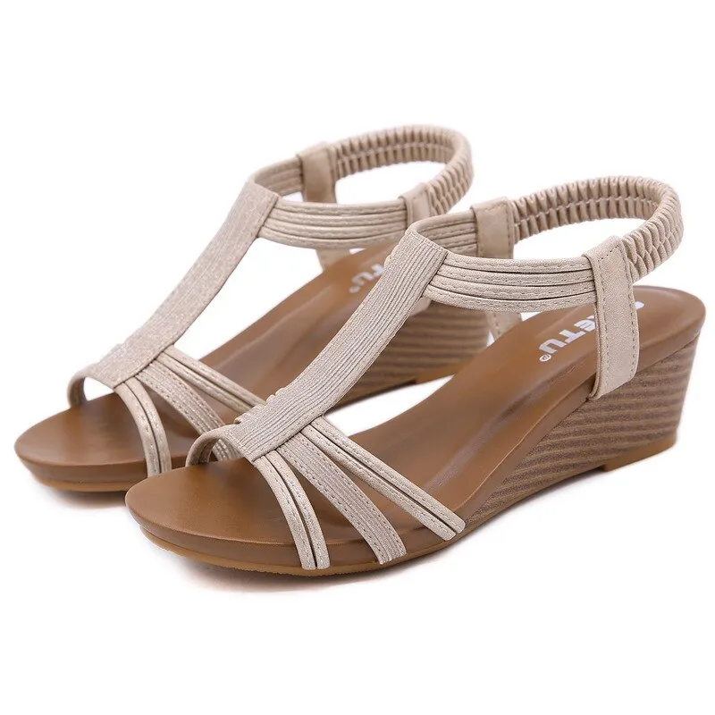 Cilool slope heel women sandals summer new national style