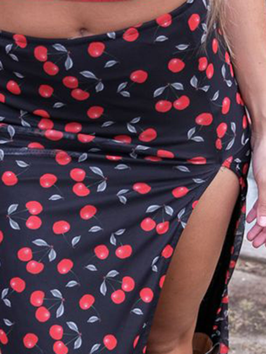 Cherry On Maxi Skirt