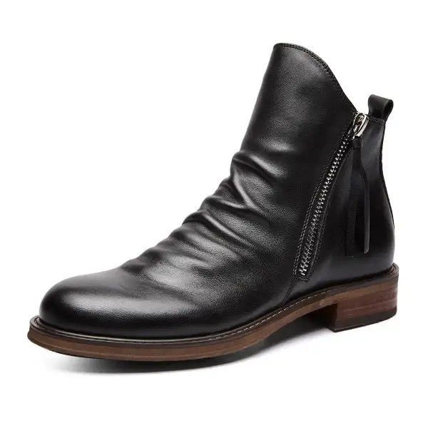 Italian Hand-Embossed Genuine Leather Chelsea Boots