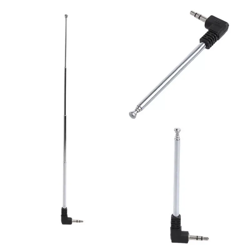 3.5mm Antenna FM AM Radio Telescopic 4 Sections Telescoping Antenna 1/8 inch Jack Plug Connector Retractable 8.5cm-25cm for Mobile Cell Phone BT Mini