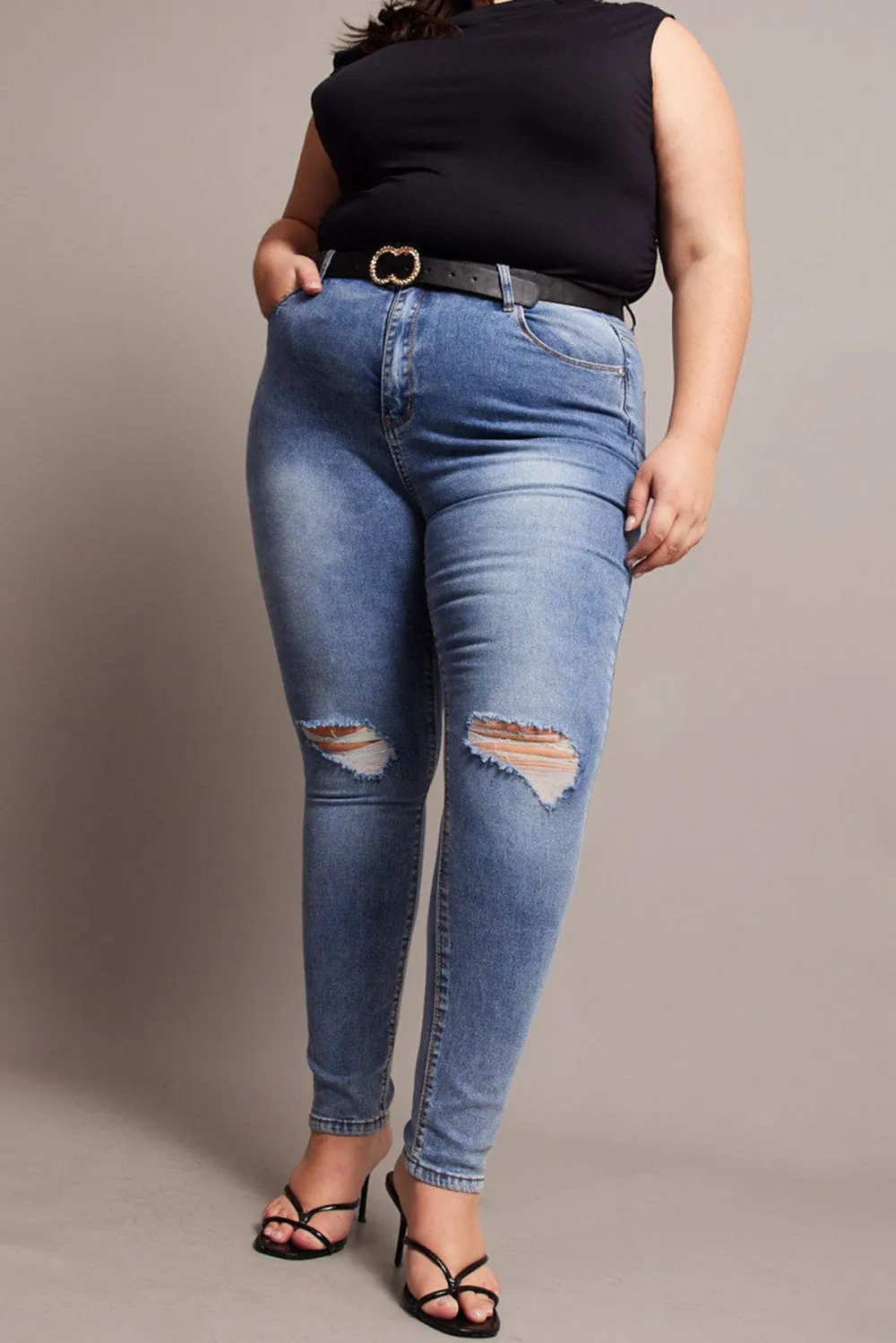 Denim Skinny Jeans High Rise