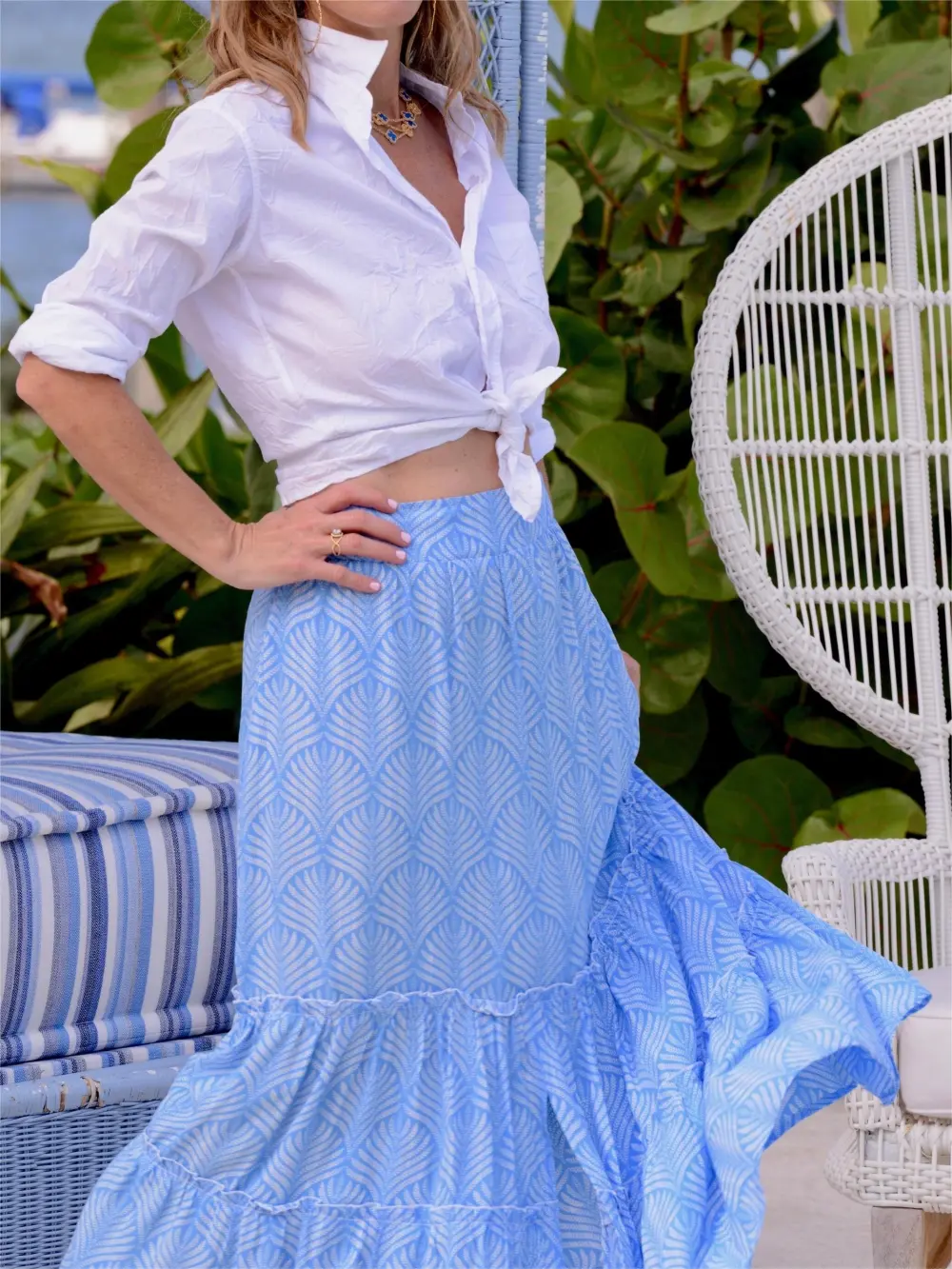 Selena Skirt / Periwinkle Palm